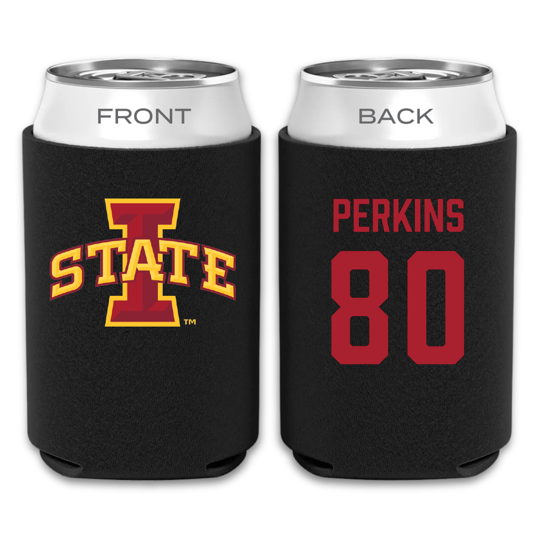 Iowa State University Football Black Can Cooler - #80 Tyler Perkins