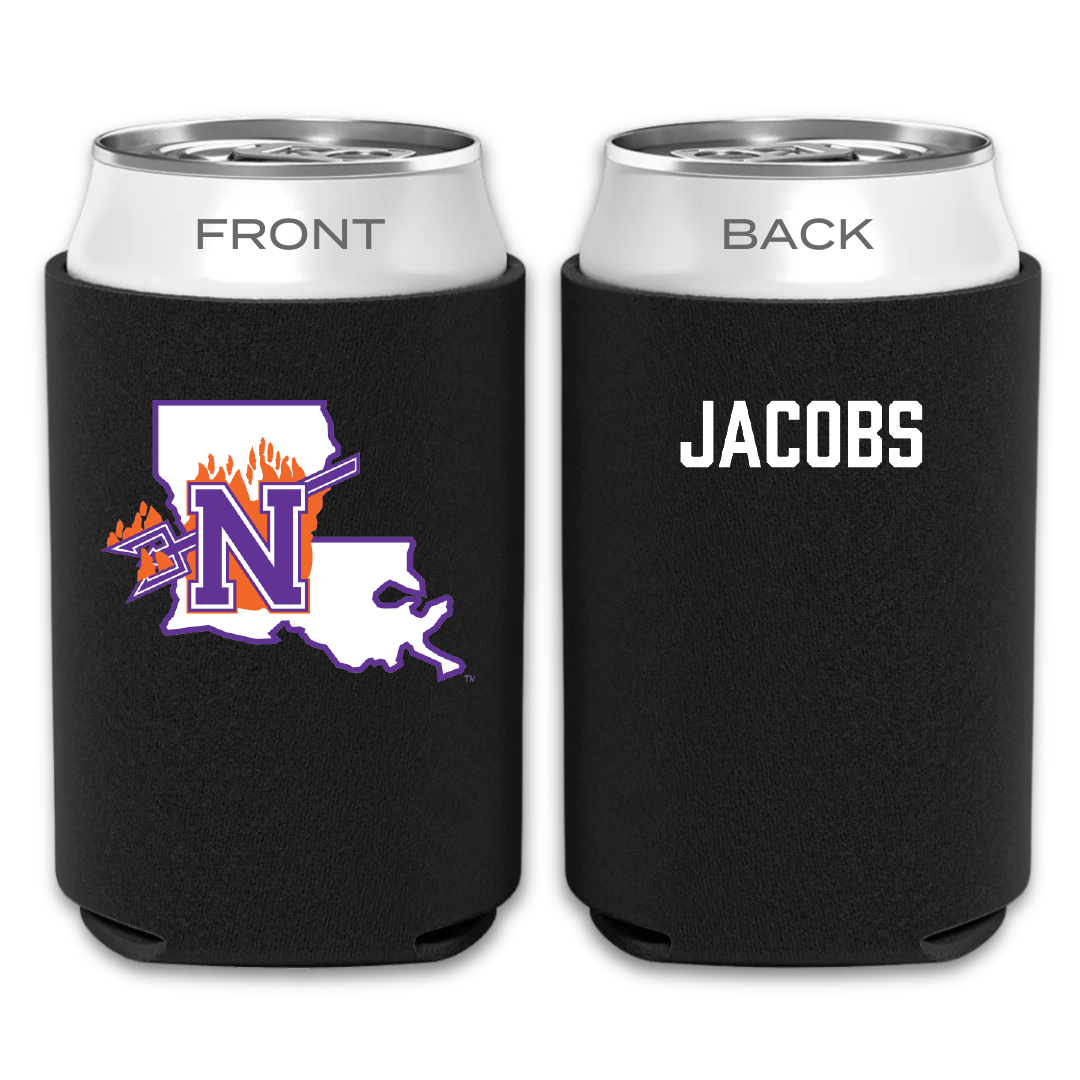 Northwestern State University TF and XC Black Can Cooler - Cyrus Jacobs