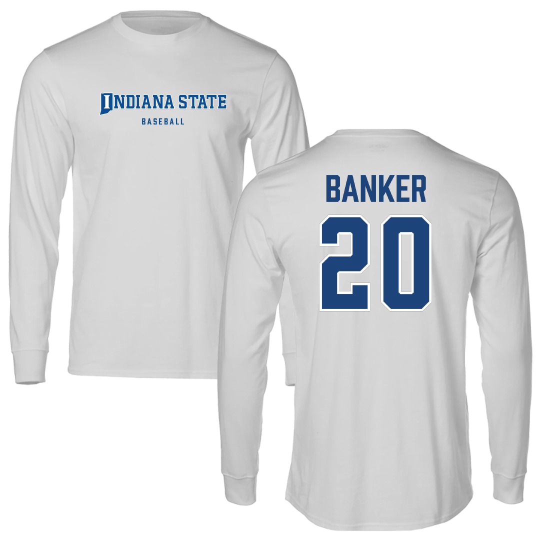 Indiana State University Baseball Light Gray Performance Long Sleeve - #20 Brady Banker