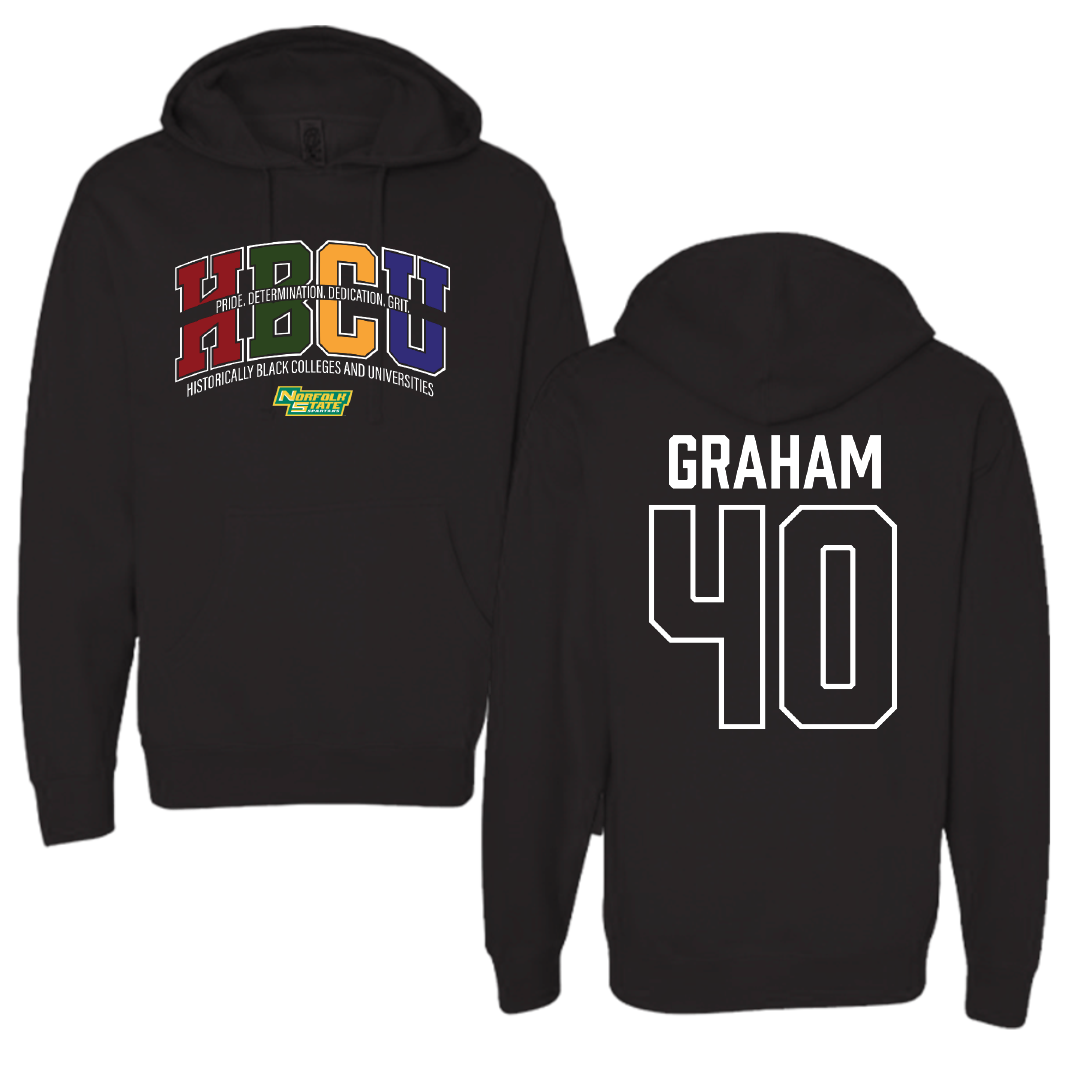 Norfolk State University Football Black HBCU Hoodie - #40 Xavier Graham