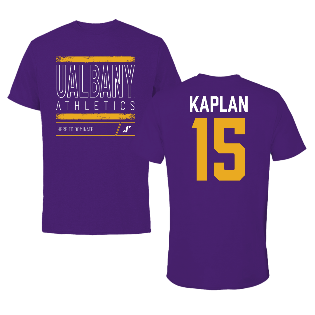 University at Albany Soccer Purple Dominate Performance Tee - #15 Ben Kaplan