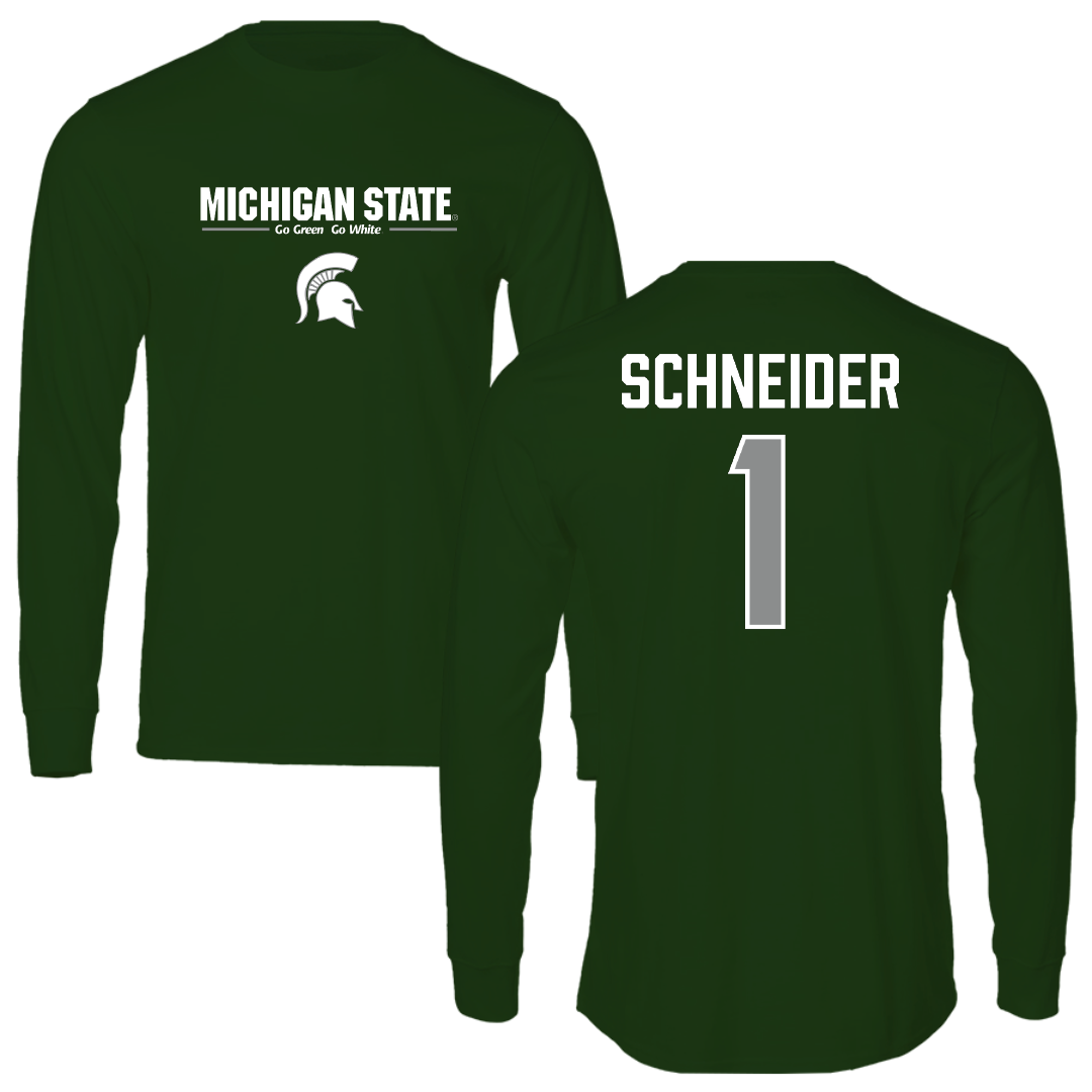 Michigan State University Volleyball Forest Green General Long Sleeve - #1 Lia Schneider