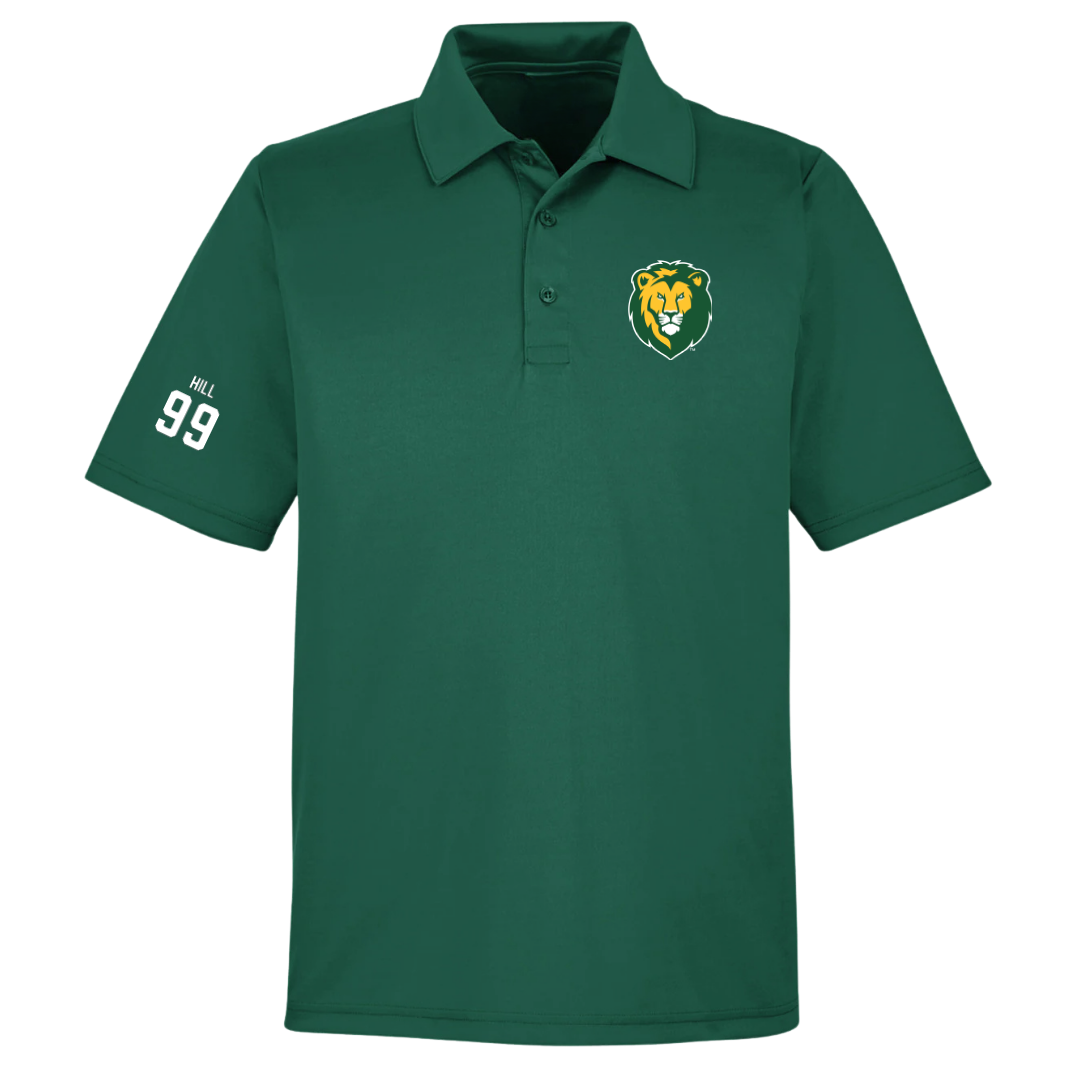 Southeastern Louisiana University Football Forest Green Polo - #99 Charles Hill