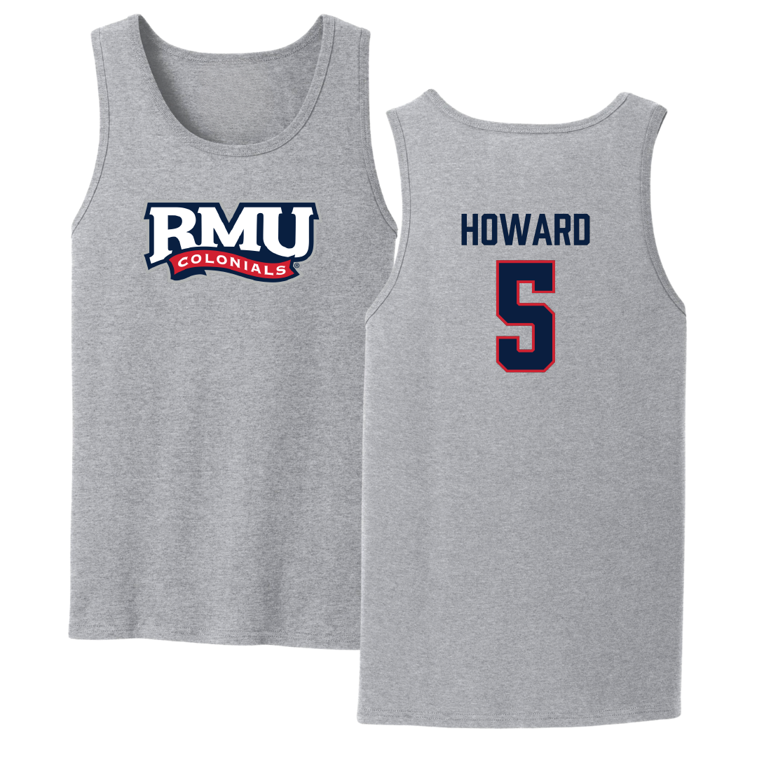 Robert Morris University Football Sport Gray Tank Top - #5 Tahseen Howard