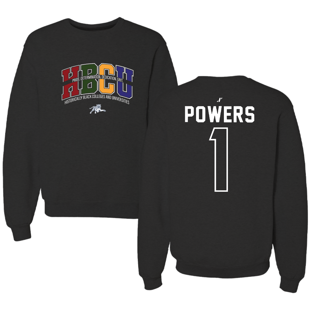 Jackson State University Football Black HBCU Crewneck - #1 Rico Powers