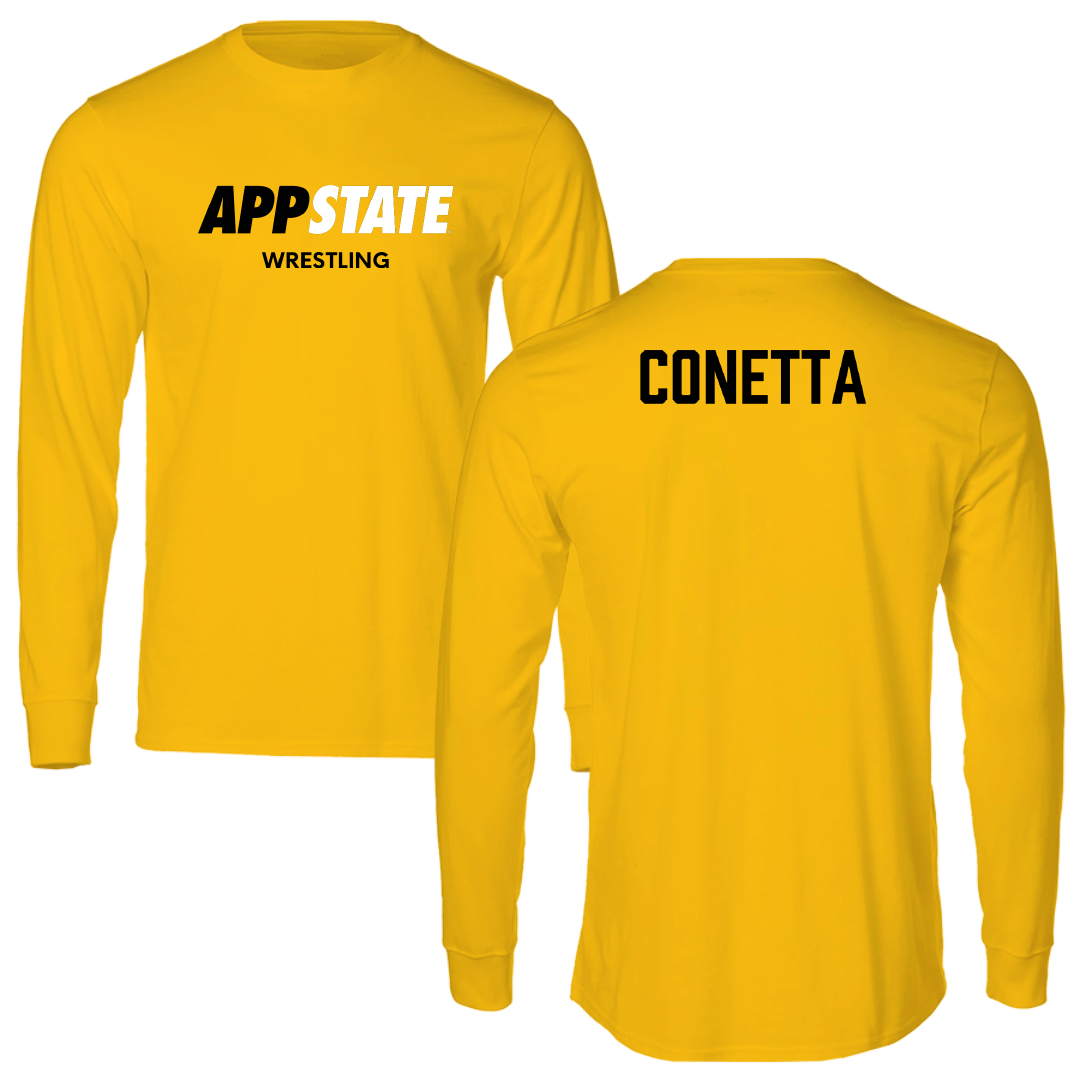 Appalachian State University Wrestling (M) Gold Performance Long Sleeve - Anthony Conetta