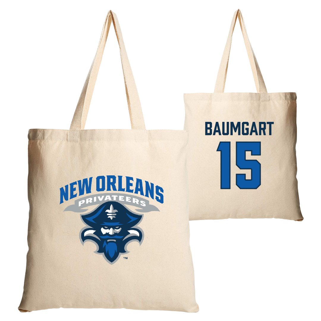 University of New Orleans Beach Volleyball Tan Canvas Tote Bag - #15 Serena Baumgart