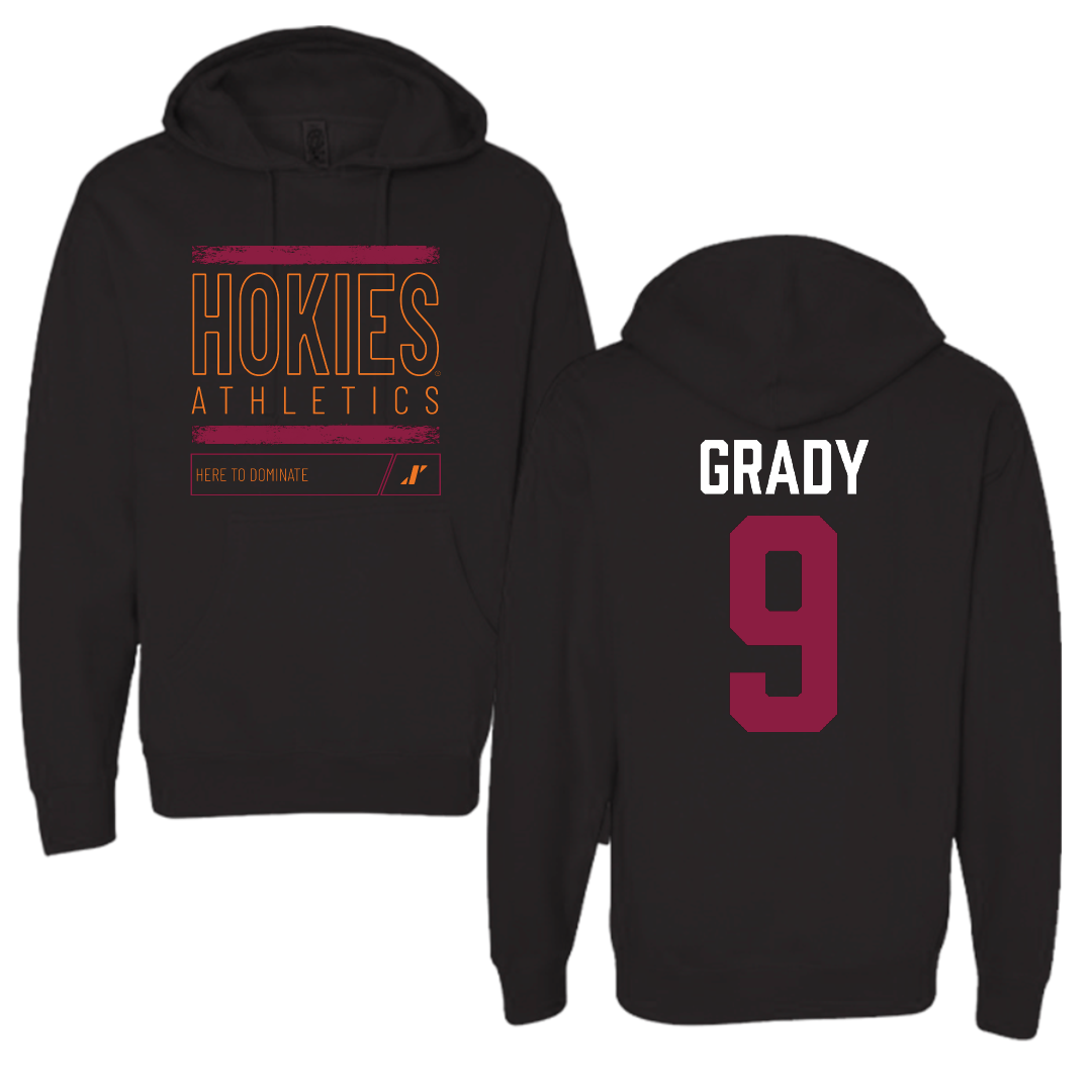 Virginia Tech Baseball Black Dominate Hoodie - #9 Clay Grady