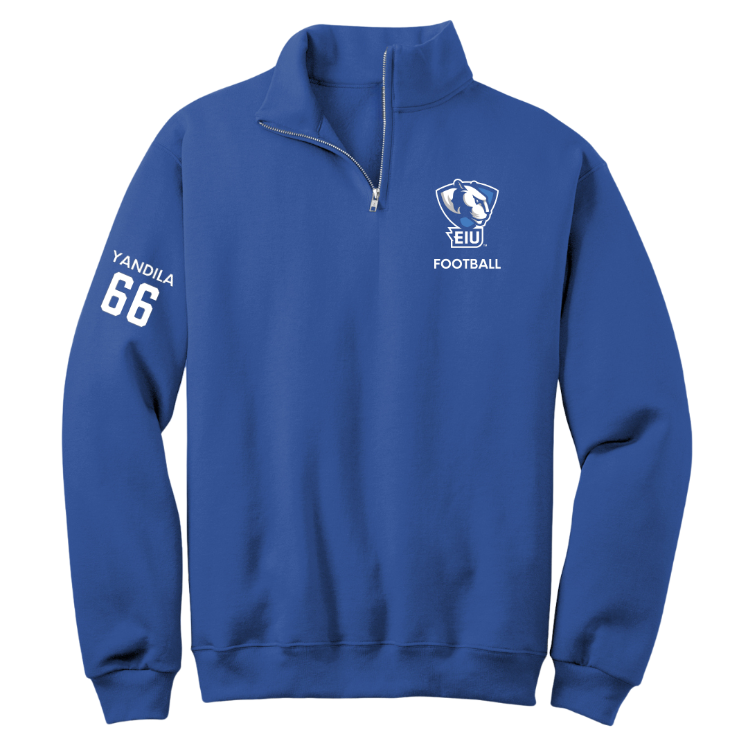 Eastern Illinois University Football Blue Quarter-Zip - #66 Jordan Yandila
