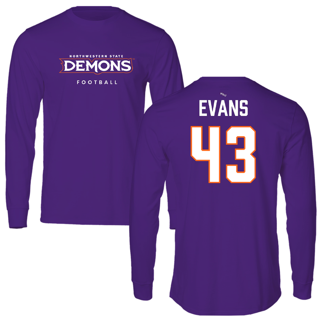 Northwestern State University Football Purple Demons Long Sleeve - #43 Cooper Evans