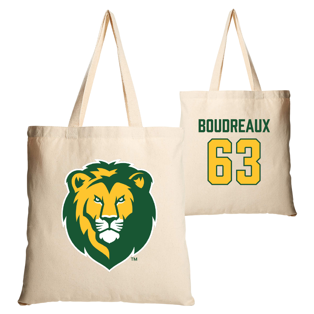 Southeastern Louisiana University Football Tan Canvas Tote Bag - #63 Corin Boudreaux