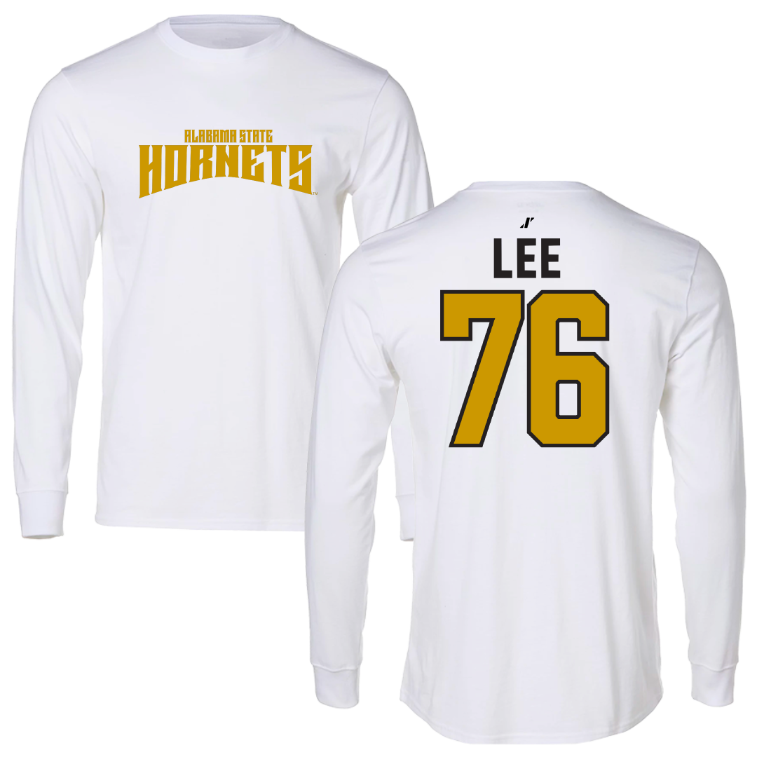 Alabama State University Football White Classic Long Sleeve - #76 Marvin Lee