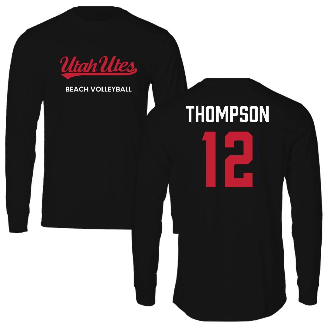 University of Utah Beach Volleyball Black Utes Performance Long Sleeve - #12 Siona Thompson