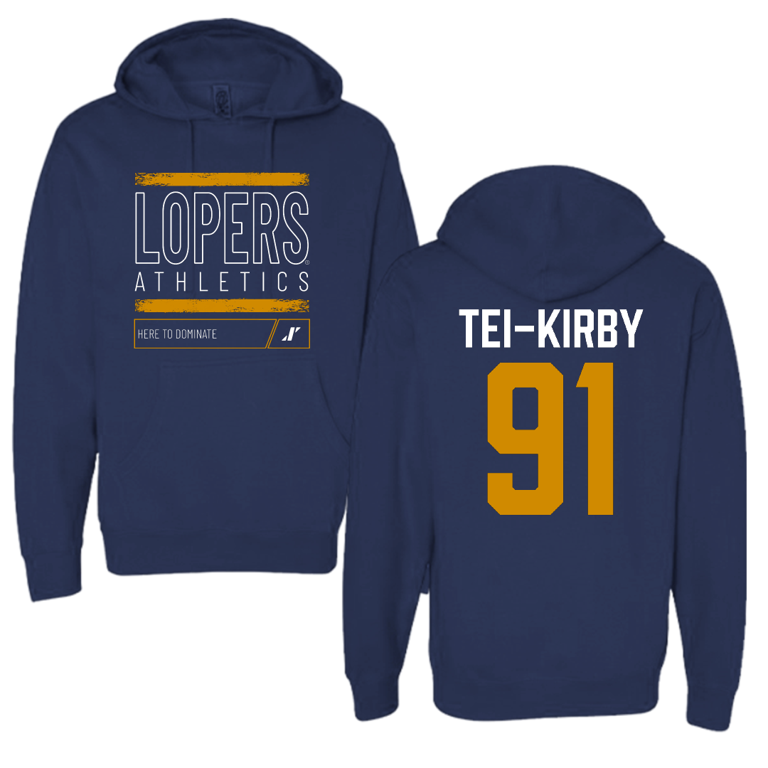 University of Nebraska at Kearney Football Navy Dominate Hoodie - #91 Wayne Tei-Kirby