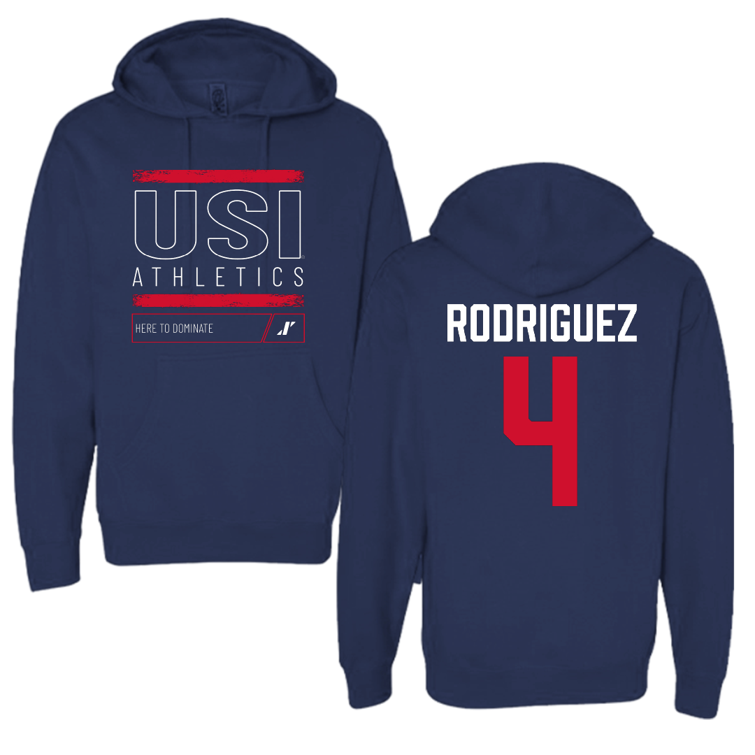 University of Southern Indiana Soccer Navy Dominate Hoodie - #4 Diego Rodriguez