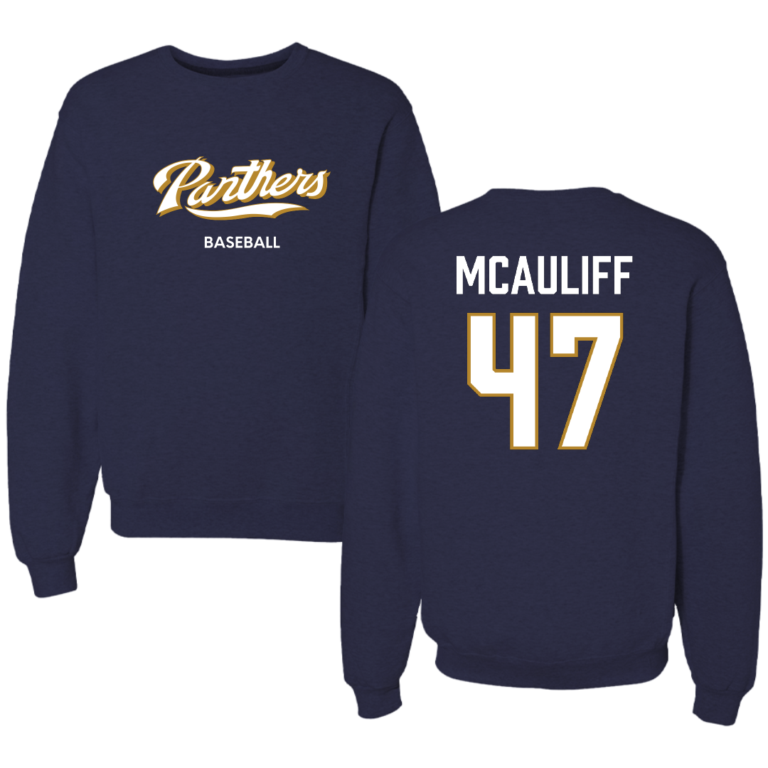 Florida International University Baseball Navy Panthers Crewneck - #47 Daniel McAuliff