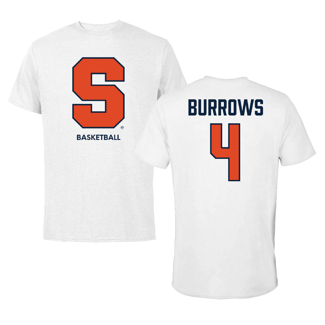 Syracuse University Basketball (W) White Tee - #4 Sophie Burrows