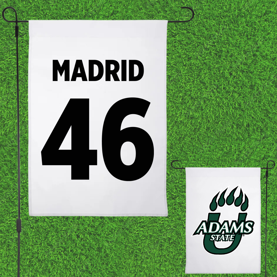 Adams State University Football White Garden Flag - #46 Kaden Madrid
