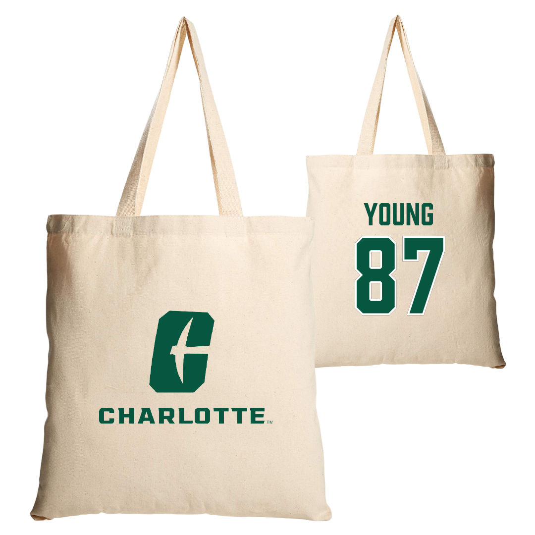 The University of North Carolina at Charlotte Football Tan Canvas Tote Bag - #87 Jake Young