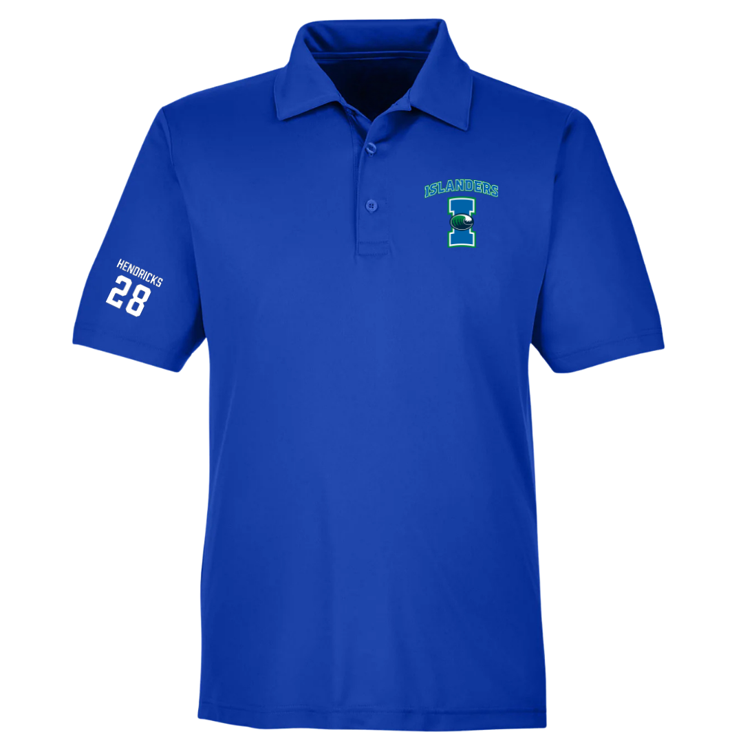 Texas A&M University-Corpus Christi Baseball Blue Polo - #28 Evans Hendricks