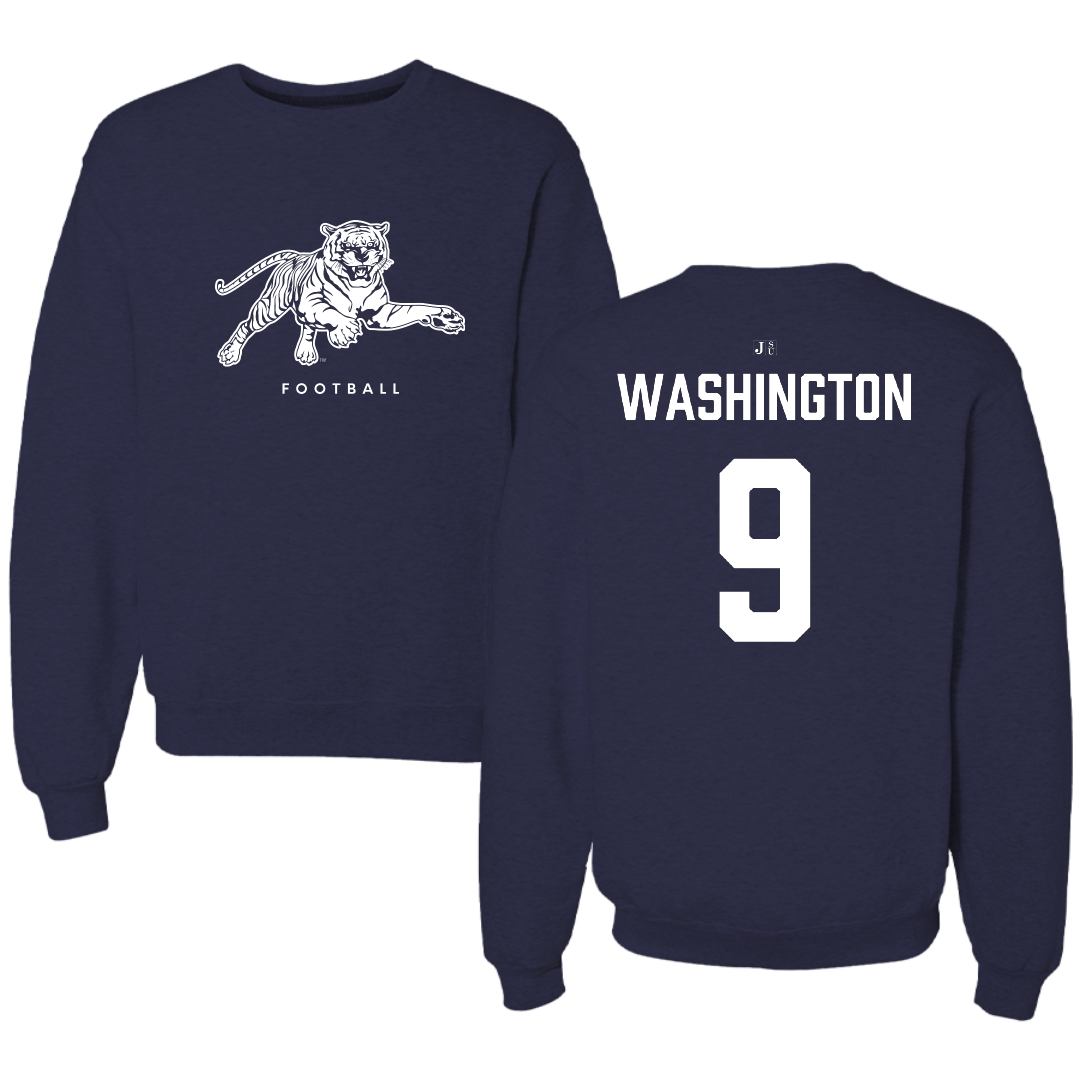 Jackson State University Football Navy Crewneck - #9 BJ Washington