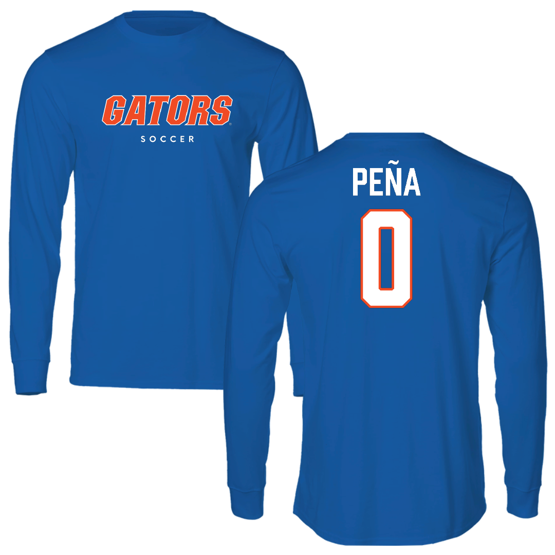 University of Florida Soccer (W) True Royal Block Performance Long Sleeve - #0 Paloma Peña