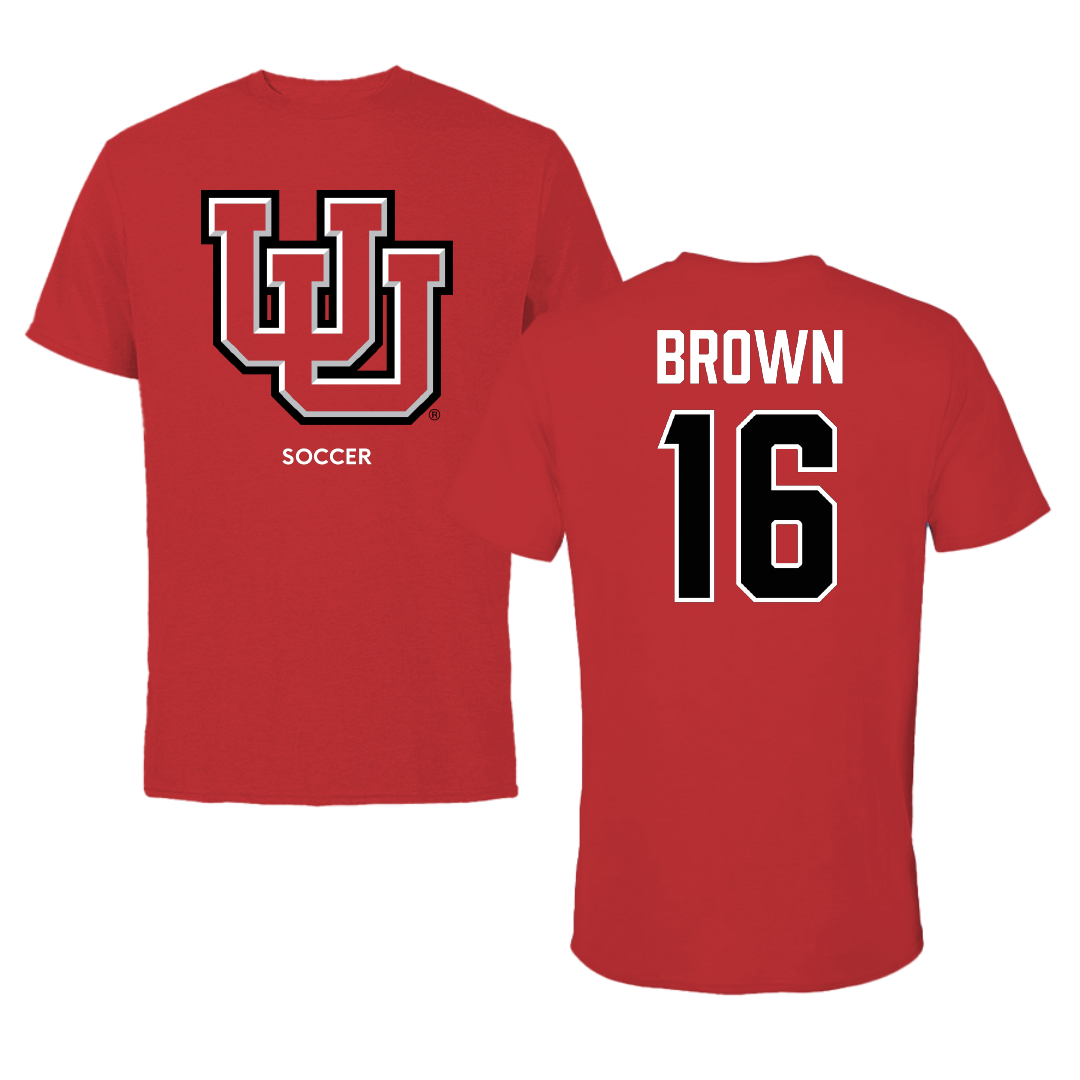 University of Utah Soccer (W) Red Performance Tee - #16 Courtney Brown