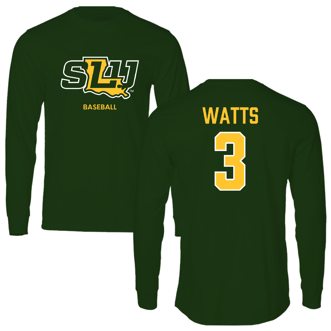 Southeastern Louisiana University Baseball Forest Green Long Sleeve - #3 Dane Watts
