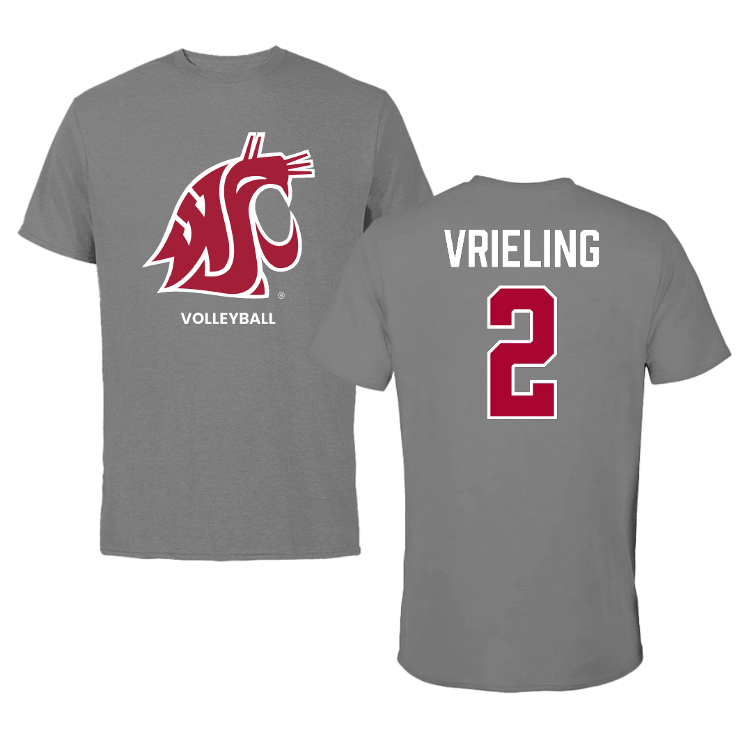 Washington State University Volleyball (W) Dark Gray Tee - #2 Taryn Vrieling