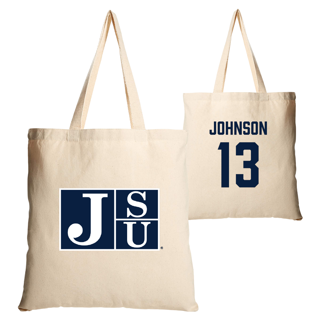 Jackson State University Football Tan Canvas Tote Bag - #13 Brandon Johnson