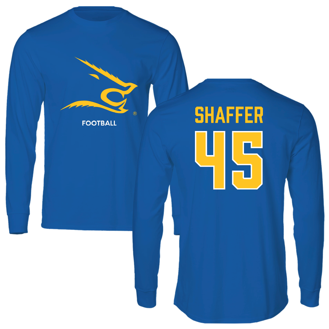 Texas A&M University-Kingsville Football Blue Long Sleeve - #45 Luke Shaffer