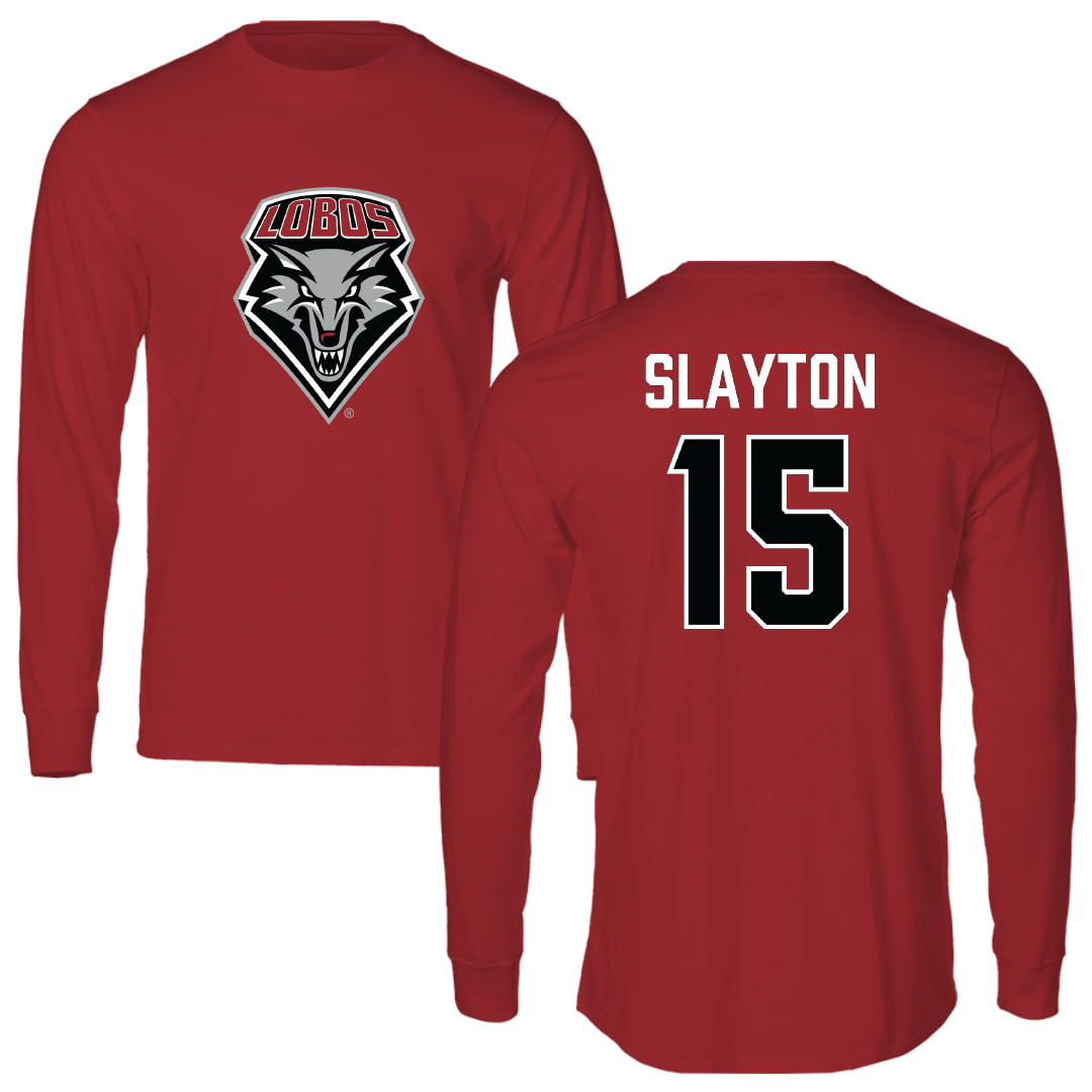 University of New Mexico Football Canvas Red Long Sleeve - #15 Xavier Slayton