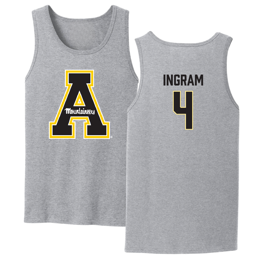 Appalachian State University Basketball Sport Gray Tank Top - #4 J'Mani Ingram
