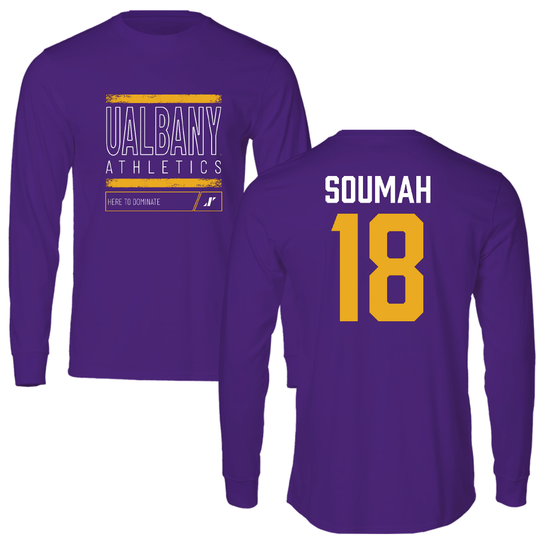 University at Albany Soccer Purple Dominate Long Sleeve - #18 Mohamed Soumah