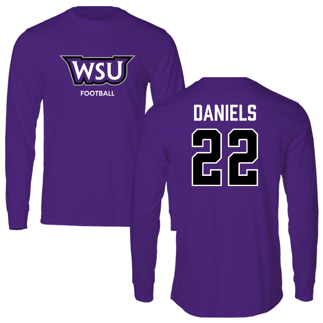 Weber State University Football Purple Performance Long Sleeve - #22 Ishaan Daniels