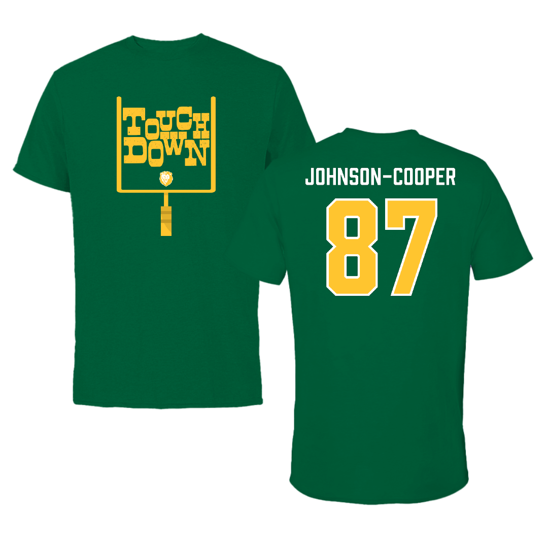 Southeastern Louisiana University Football Green Touchdown Performance Tee - #87 Demarea Johnson-Cooper