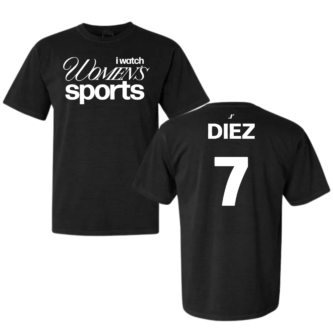 Florida International University Soccer Black WHM Comfort Colors Tee - #7 Isabella Diez