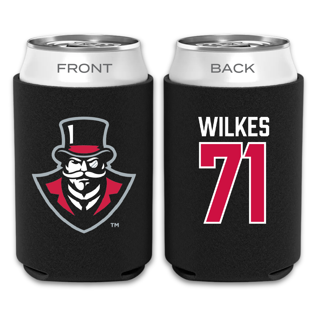Austin Peay State University Football Black Can Cooler - #71 Harrison Wilkes