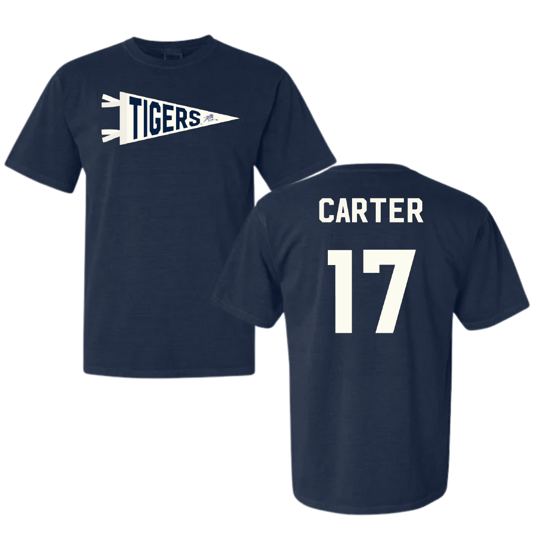 Jackson State University Volleyball Navy Pennant Comfort Colors Tee - #17 Kymorah Carter