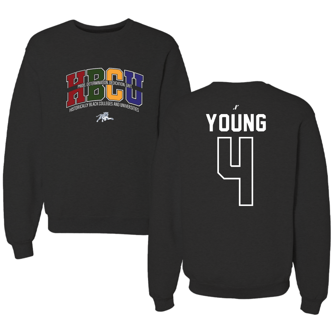 Jackson State University Basketball Black HBCU Crewneck - #4 Coltie Young