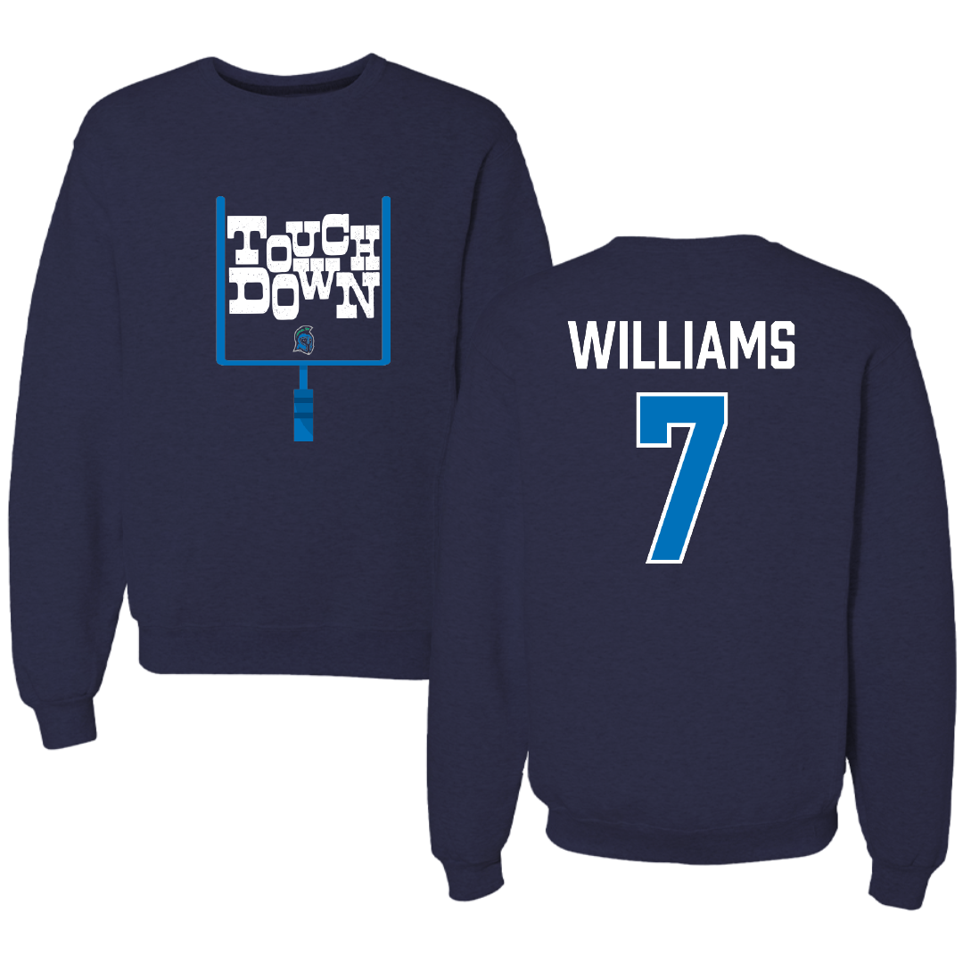 University of West Florida Football Navy Touchdown Crewneck - #7 Justice Williams