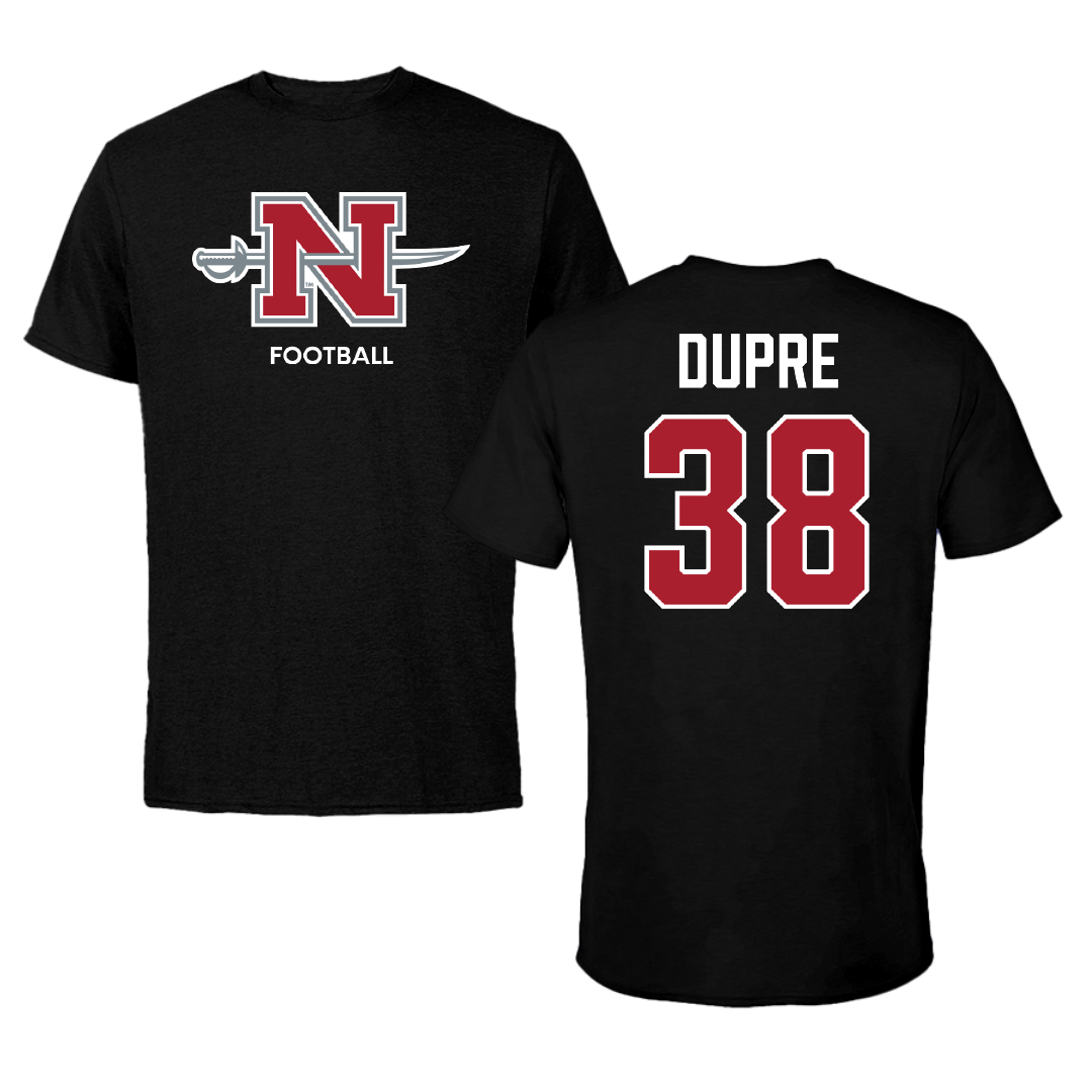 Nicholls State University Football Black Mascot Tee - #38 Kylan Dupre