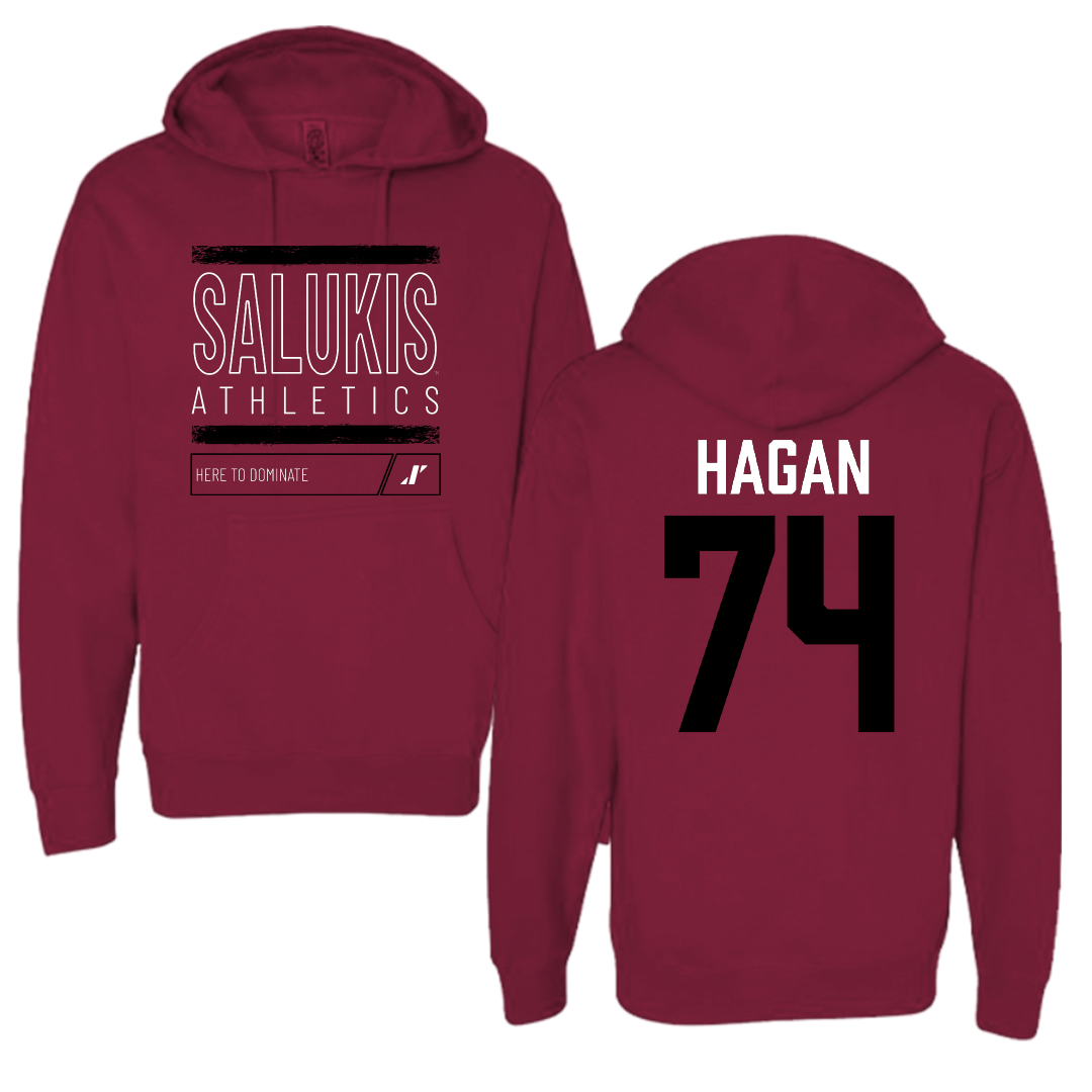 Southern Illinois University at Carbondale Football Maroon Dominate Hoodie - #74 Harris Hagan