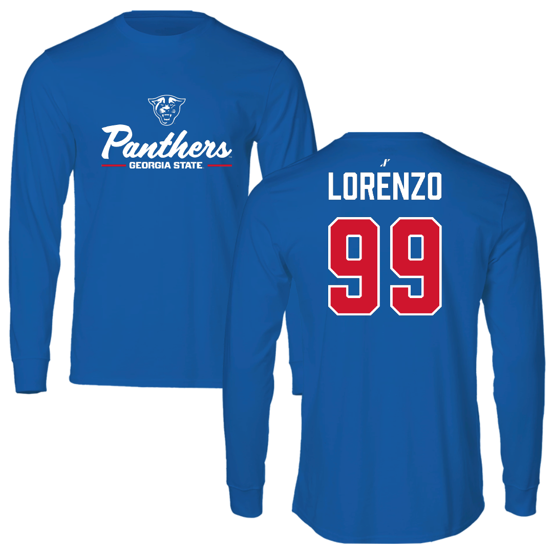 Georgia State University Football Blue General Performance Long Sleeve - #99 Christian Lorenzo
