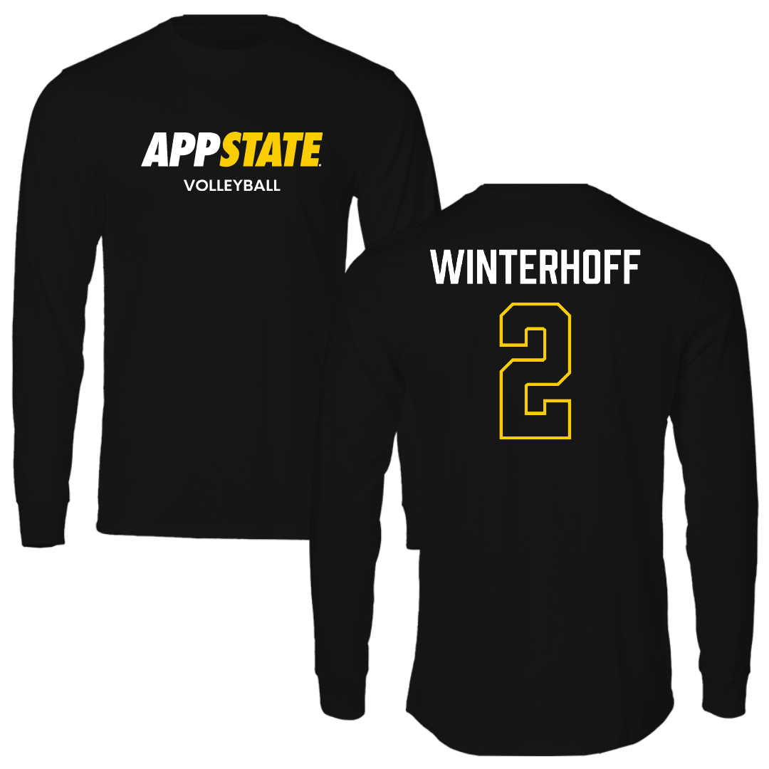 Appalachian State University Volleyball (W) Black Block Performance Long Sleeve - #2 Maya Winterhoff