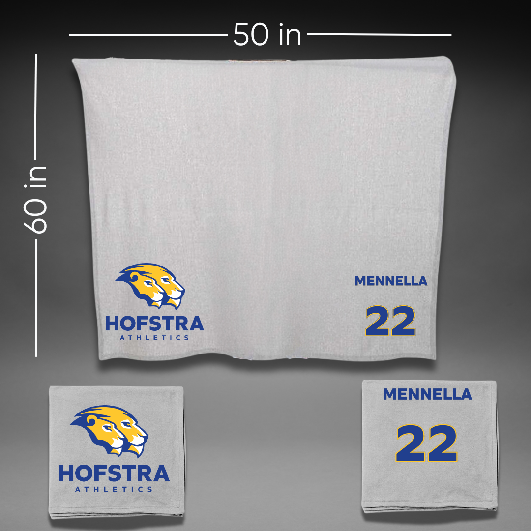Hofstra University Lacrosse (W) Gray Blanket - #22 Nikki Mennella