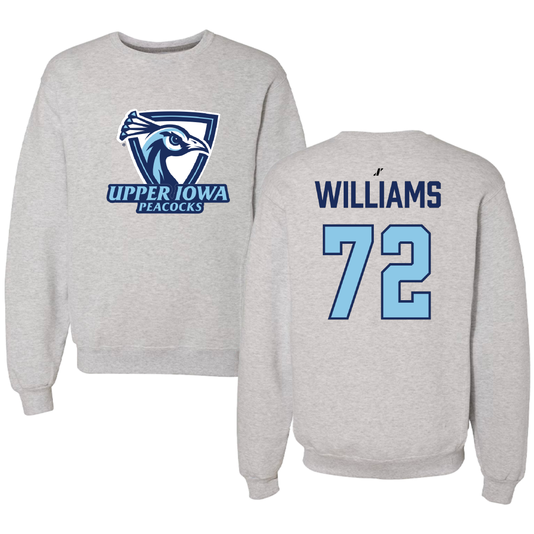 Upper Iowa University Football Light Gray Crewneck - #72 Caleb Williams