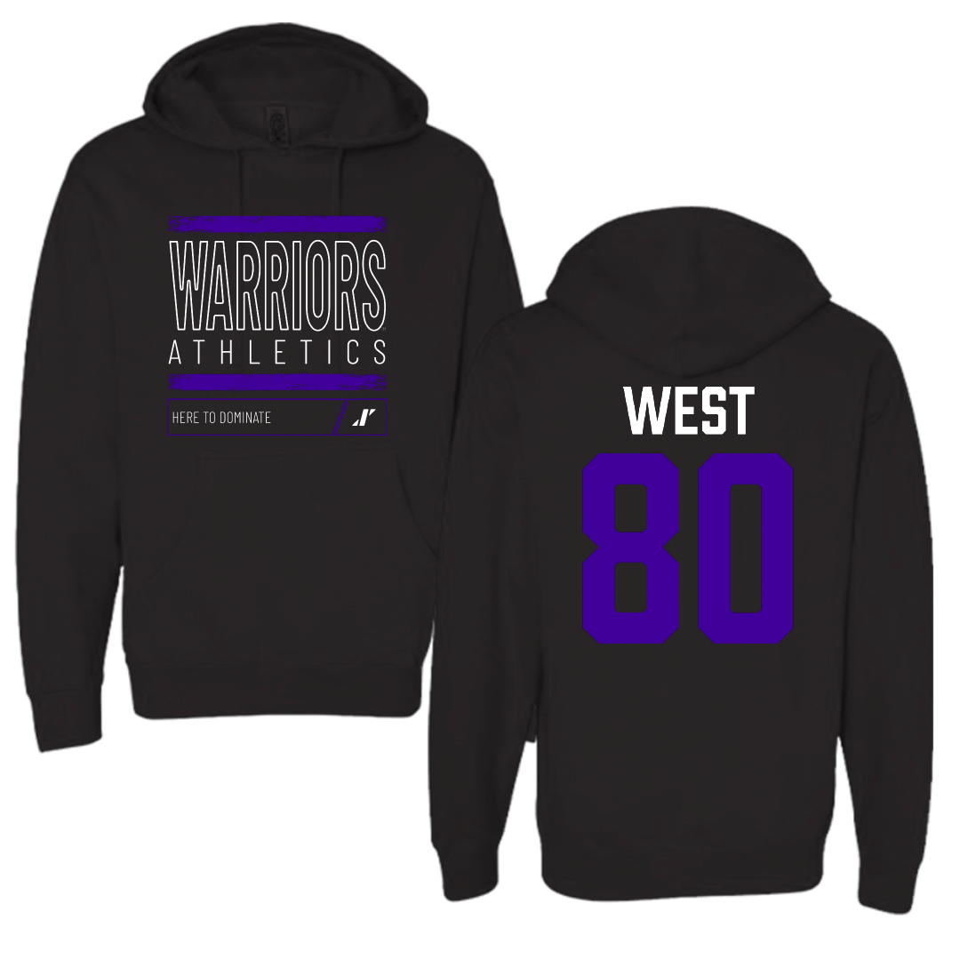 Winona State University Football Black Dominate Hoodie - #80 Jaylen West