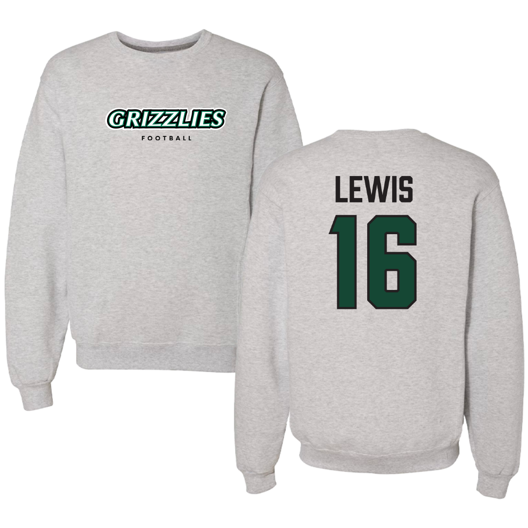 Adams State University Football Gray Grizzlies Crewneck - #16 Jett Lewis