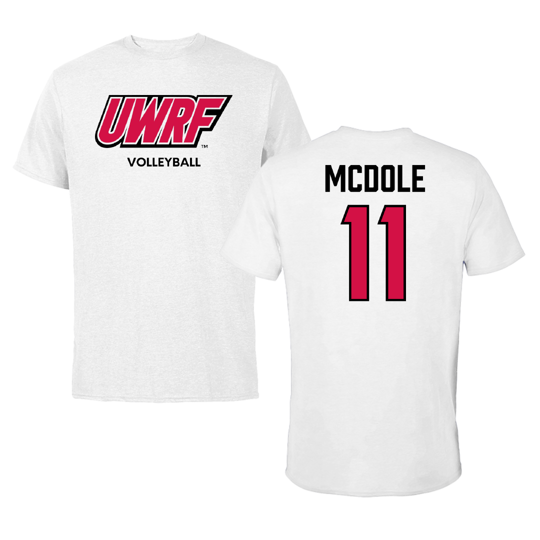 University of Wisconsin-River Falls Volleyball (W) White Block Performance Tee - #11 Grace McDole
